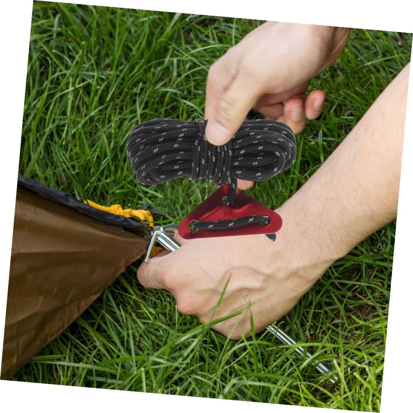 8pcs Windproof Tent Ropes Camping Cord Reflective High Strength Hauling Lines for Tarp Tent Tie Downs Mountaineering Gear