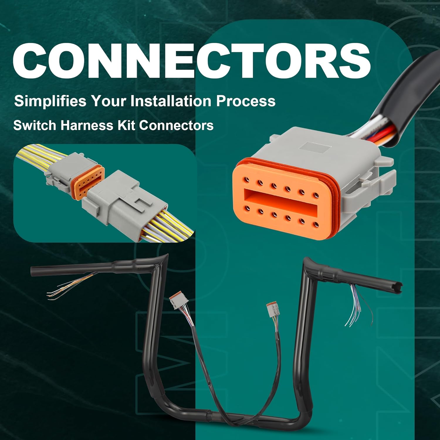 MoKitDora Street Electra Glide Prewired Handlebar 10" Rise 1-1/2" Fat Ape Hanger Bagger Meathook Bars for Harley 1996-2006 Ultra Classic FLHX FLHT, Black