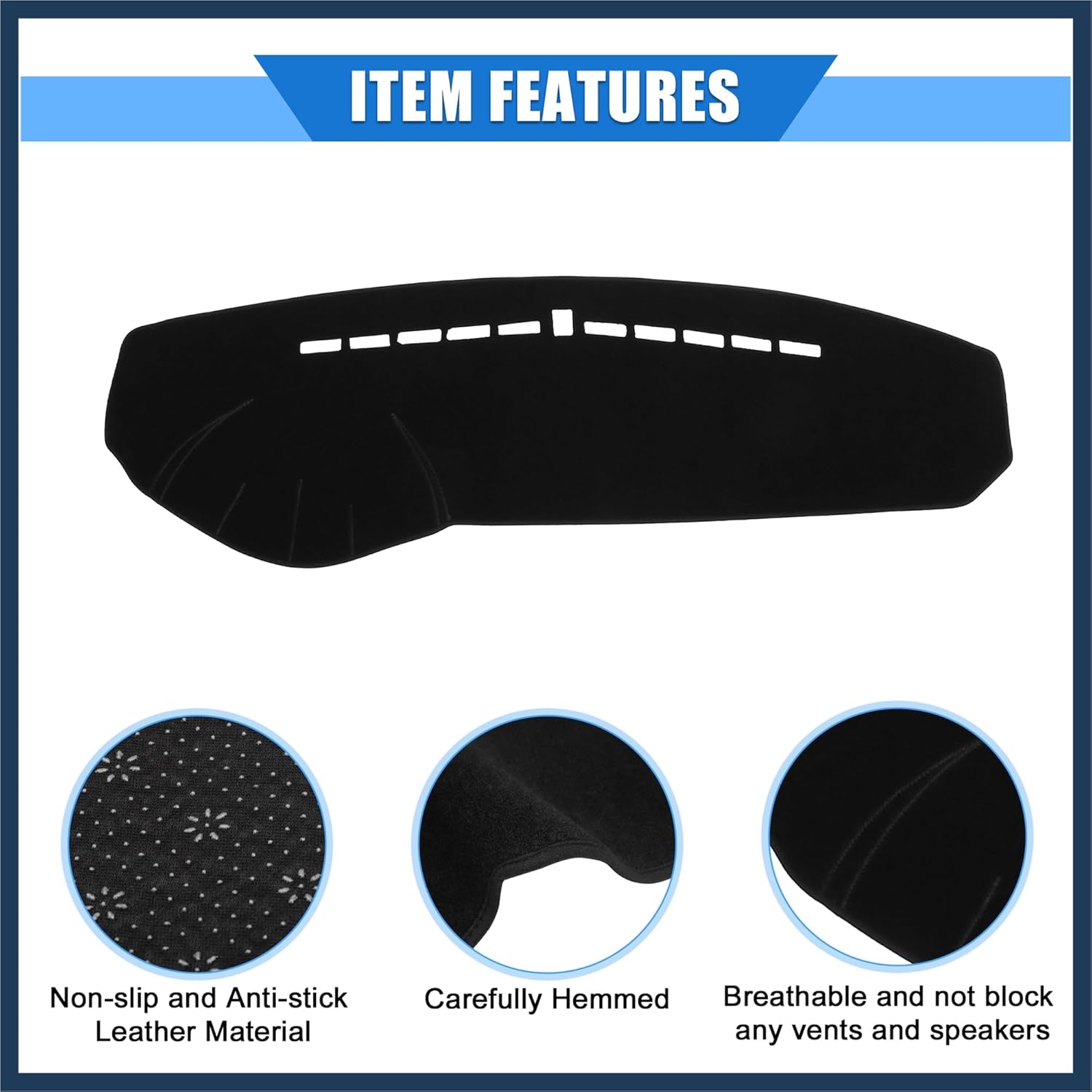 Car Dashboard Cover Compatible for Hyundai Sonata 2005-2009, Protective Polyester Black Center Console Interior Trim Dash Cover Mat Pad Stylish Design