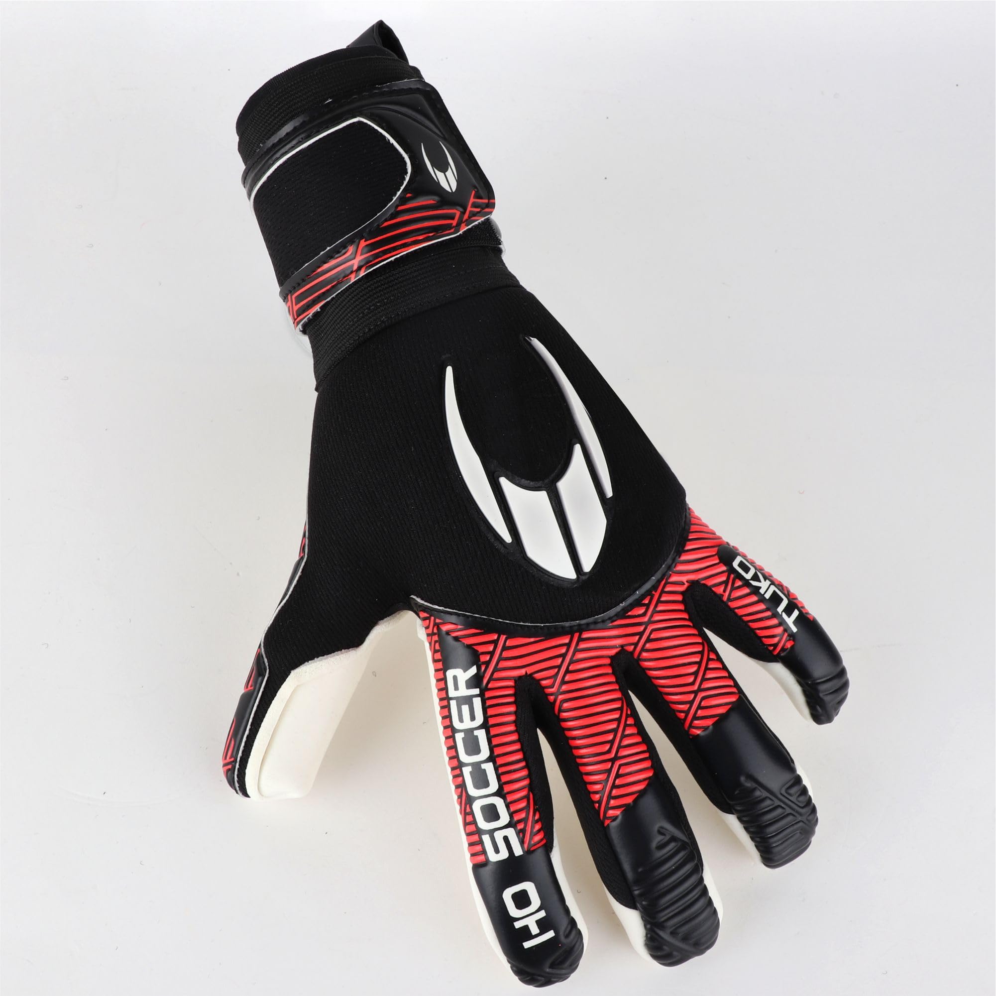 HO Soccer Tuko Prime KONCEPT Red Team, Guantes Portero, Unisex Adulto, Negro/Rojo.