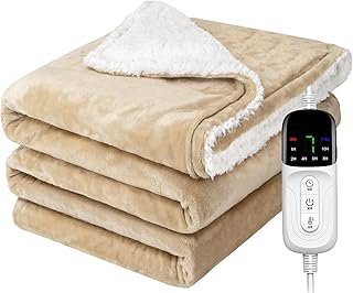 電気毛布 掛け敷き兼用 188×130cm【大きいサイズ&フランネル+起毛】電気ブランケット 電気ひざ掛け 3分速暖 恒温加熱 ダニ退治 7段階温度調整 6段階切タイマー ふわふわ 暖房器具 省エネ 自動電源オフ 過熱保護 丸洗い可 厚手生地 毛玉なし 頭寒足熱 防寒対策 防臭 抗菌 肩掛け 膝掛け PSE認証済み(ベージュ)