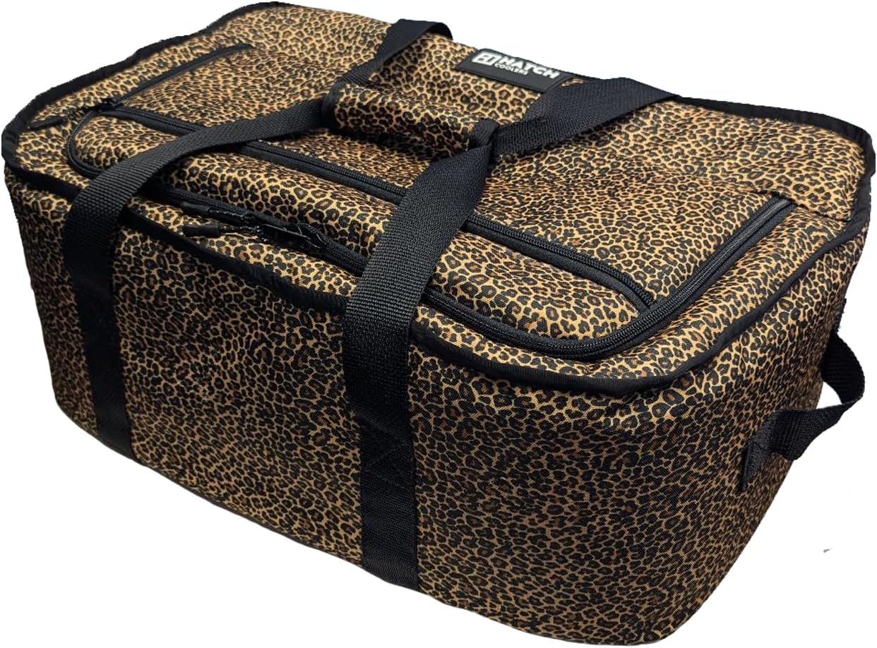 Hatch Coolers Leopard Print 38-Can Canvas Cooler, USA Made, Durable and Insulated, Keeps Ice Cold for Hours