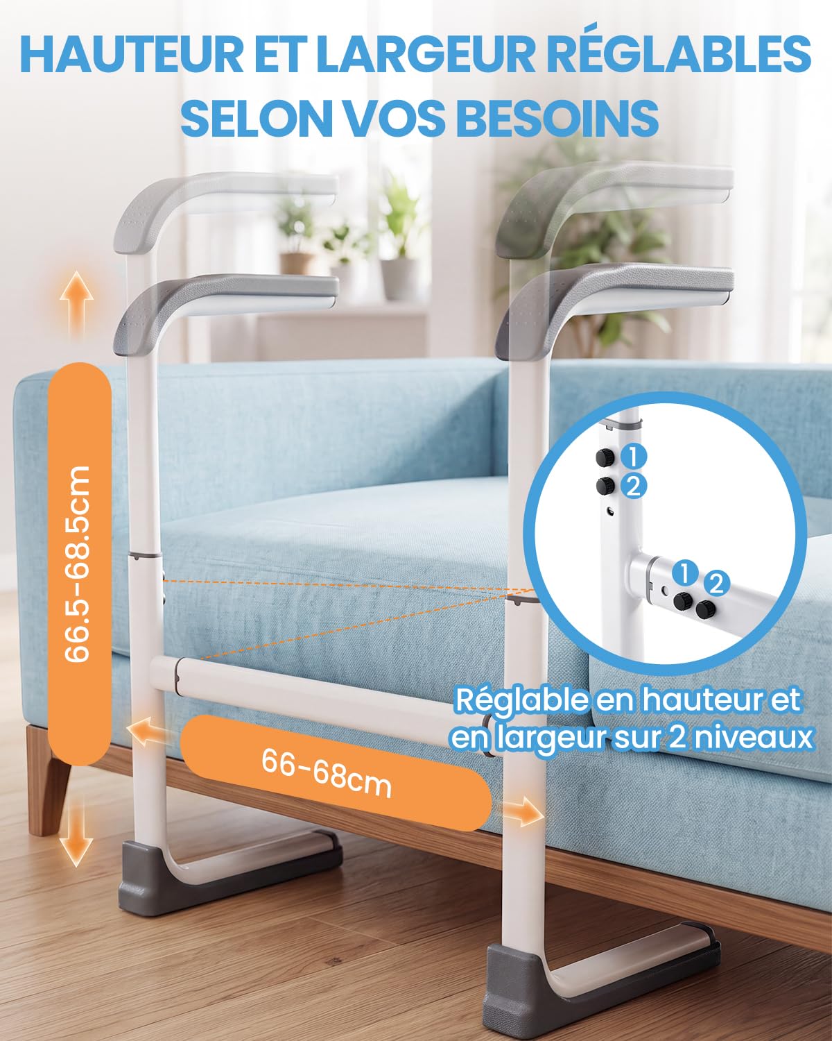 YUCHENGTECH Aide au Relevage Canapé Hauteur et Largeur Réglable 150 KG