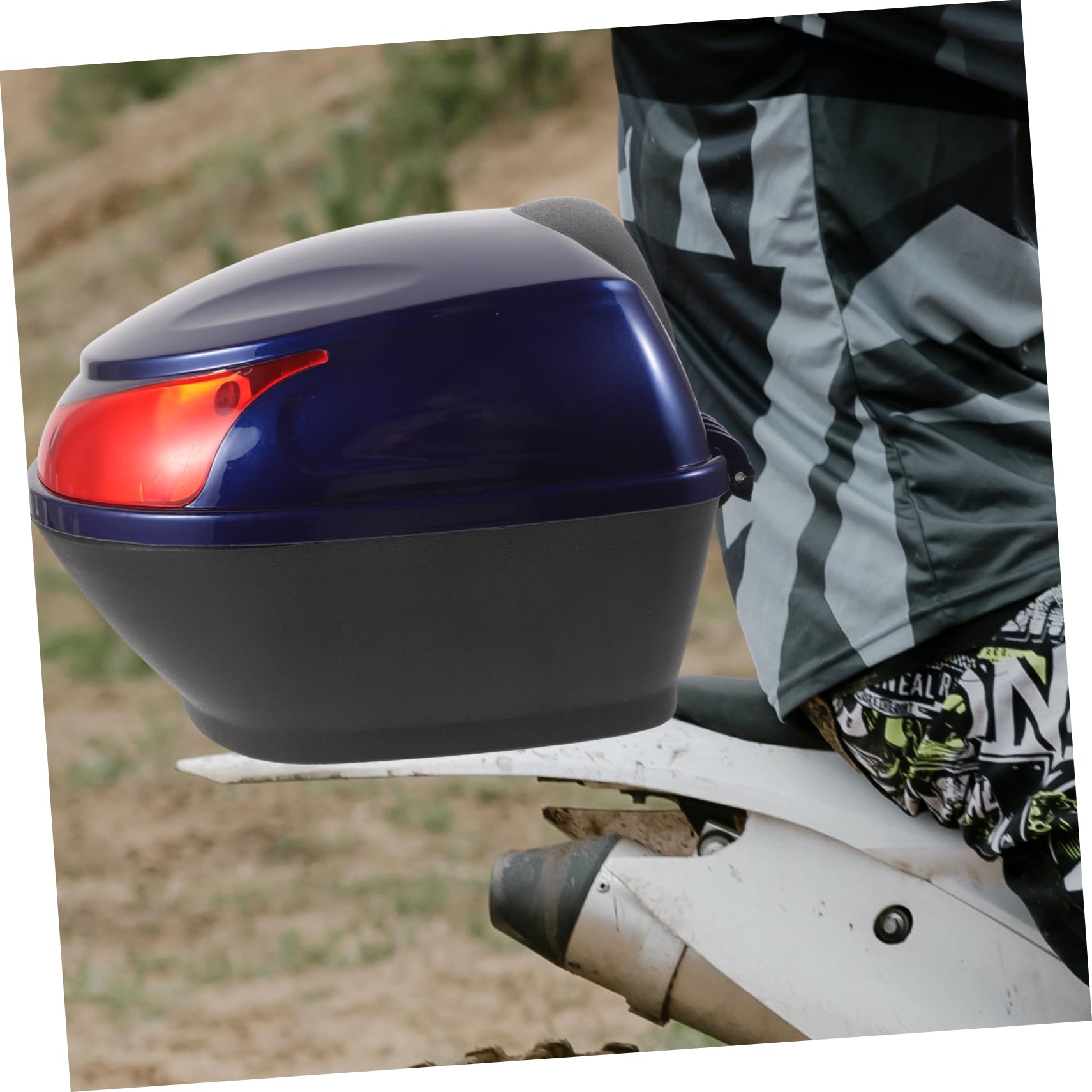 Ciieeo Top Case Bleu Coffre Arrière Scooter Coffre De Rangement Installation Facile Capacité De Stockage
