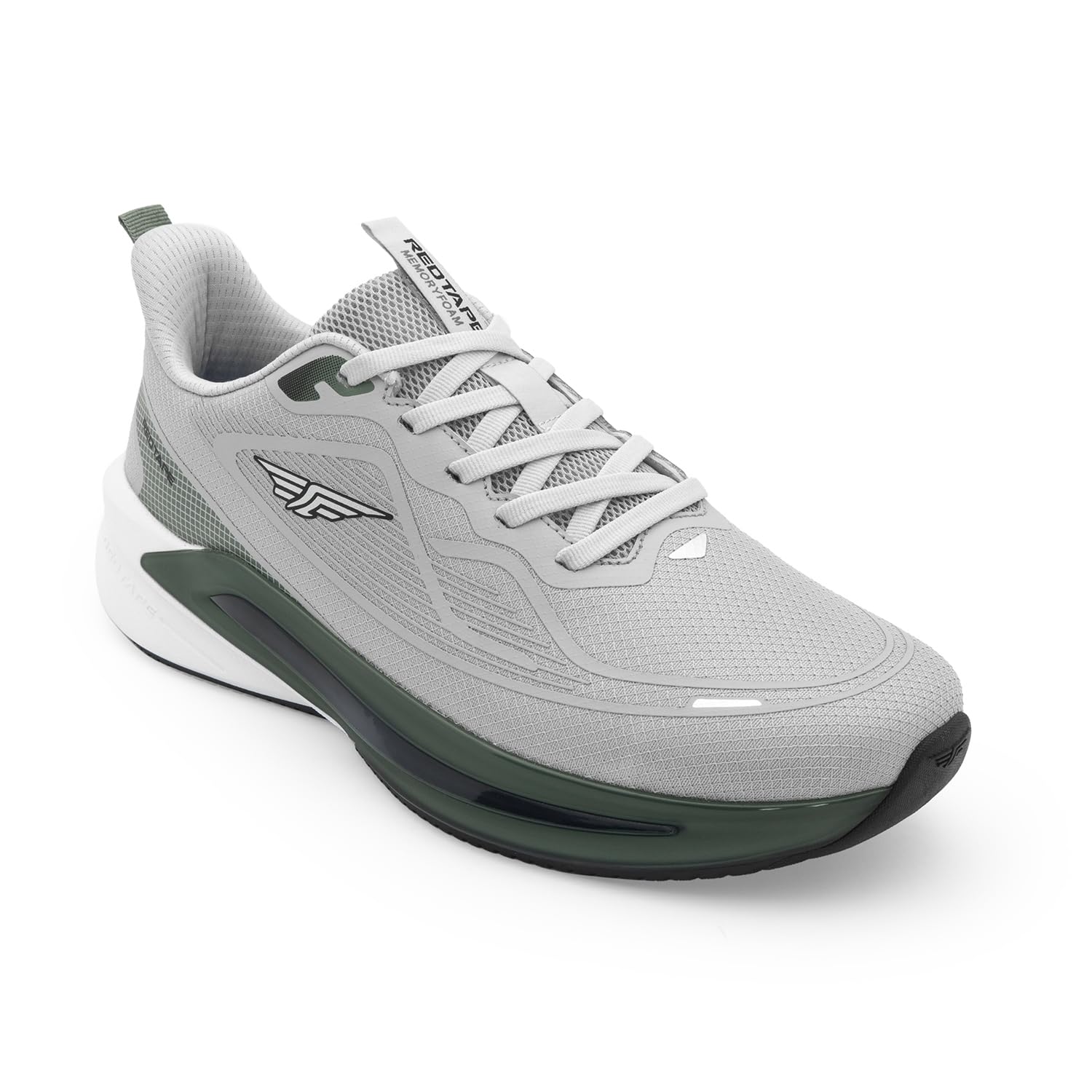 Men's Sport Shoes Grey Mesh Round Lace-Up Responsive Sole-image-16