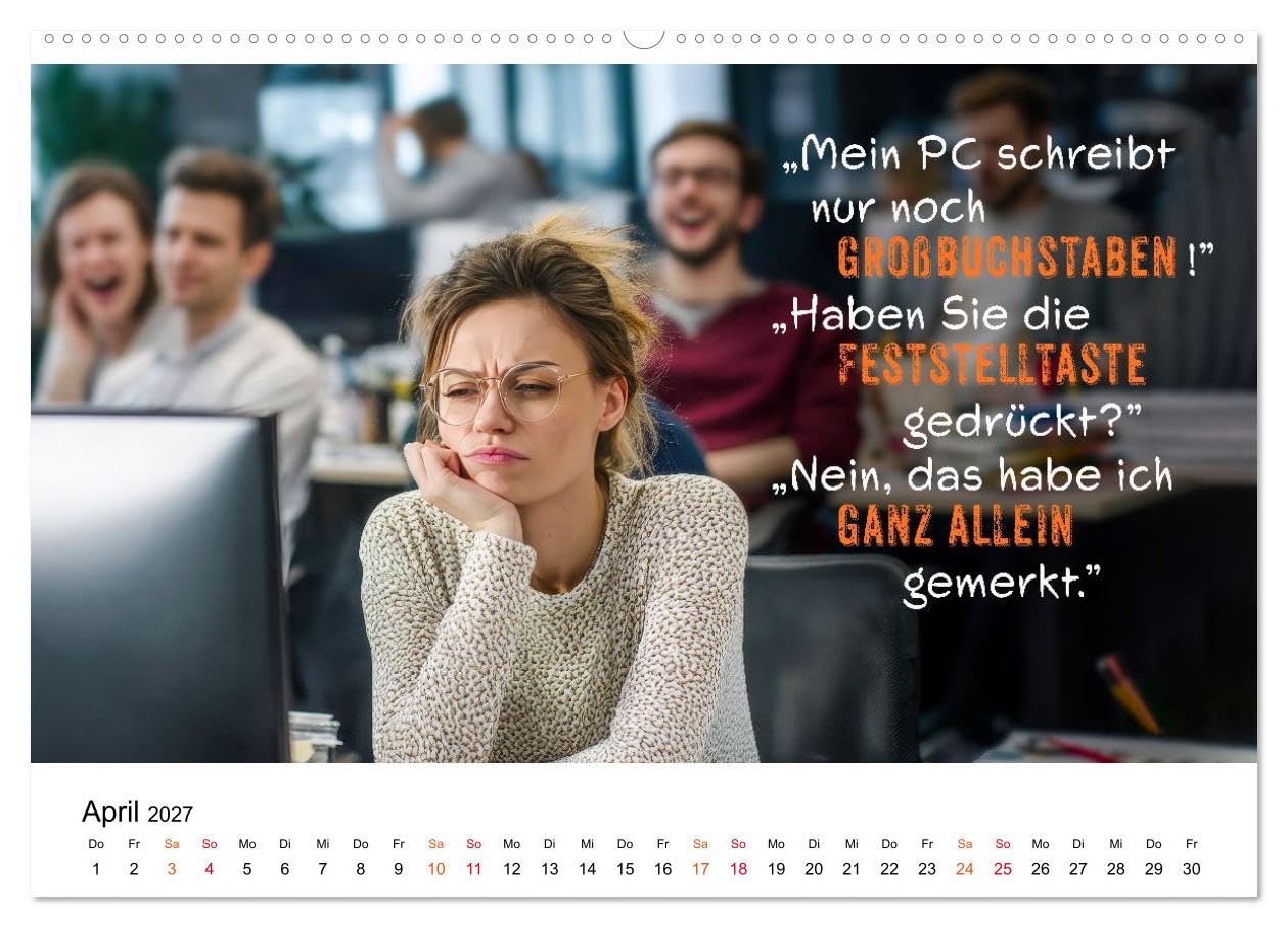 CALVENDO - Büro - Kaffee, Chaos, Kollegen (Wandkalender 2027 DIN A2 quer), Monatskalender: Was wirklich zählt: Humor im Arbeitsalltag.