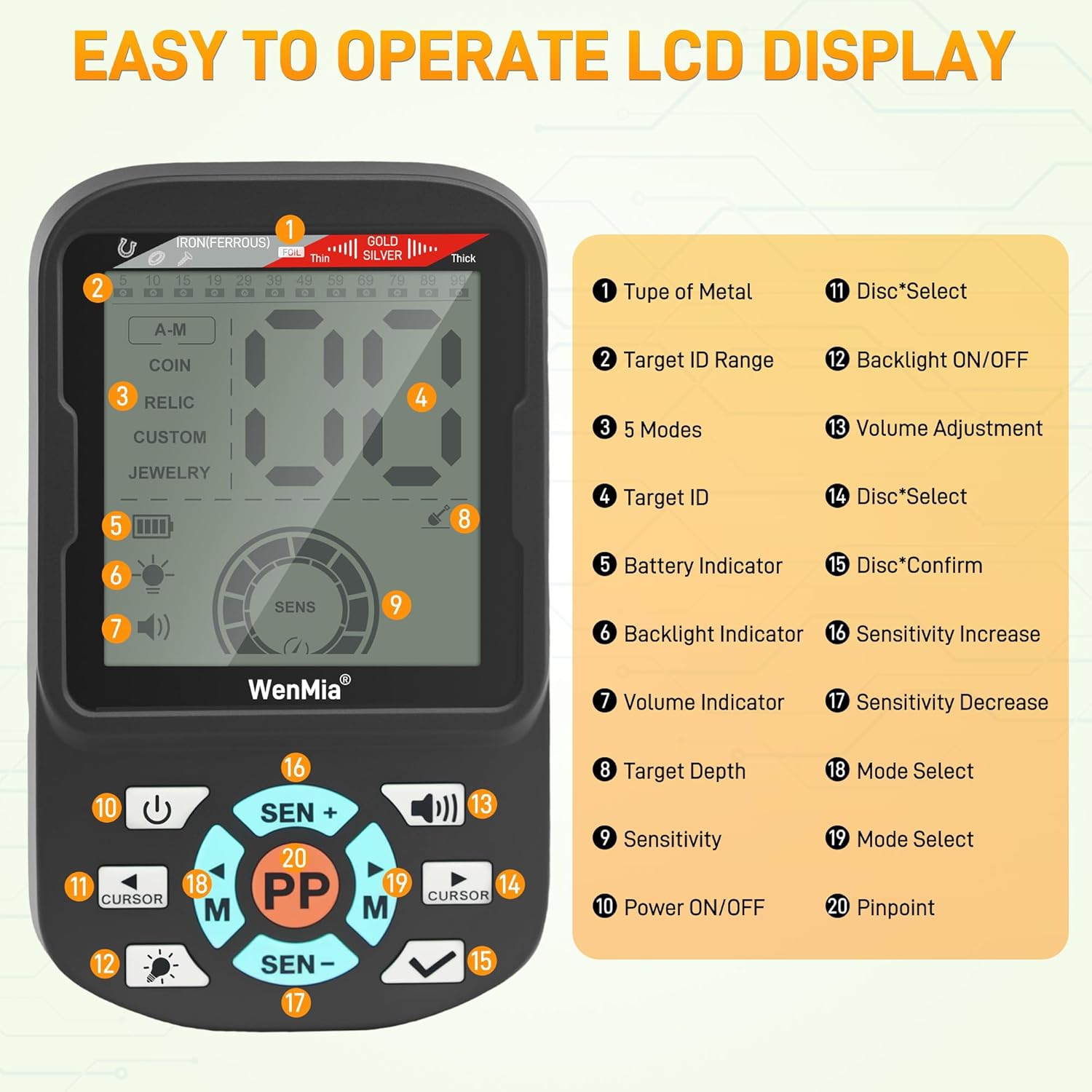 Rechargeable Metal Detector Gold and Silver Finder Kit for Adults Professional Waterproof,Suitable for Underwater and Beach Use