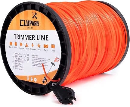 Cluparis Round String Trimmer Line.105-Inch-by-1129-ft 5-Pound Grass Trimmer Line Donut ، سلسلة من النايلون Weed Eater ، مع Line Cutter ، Orange