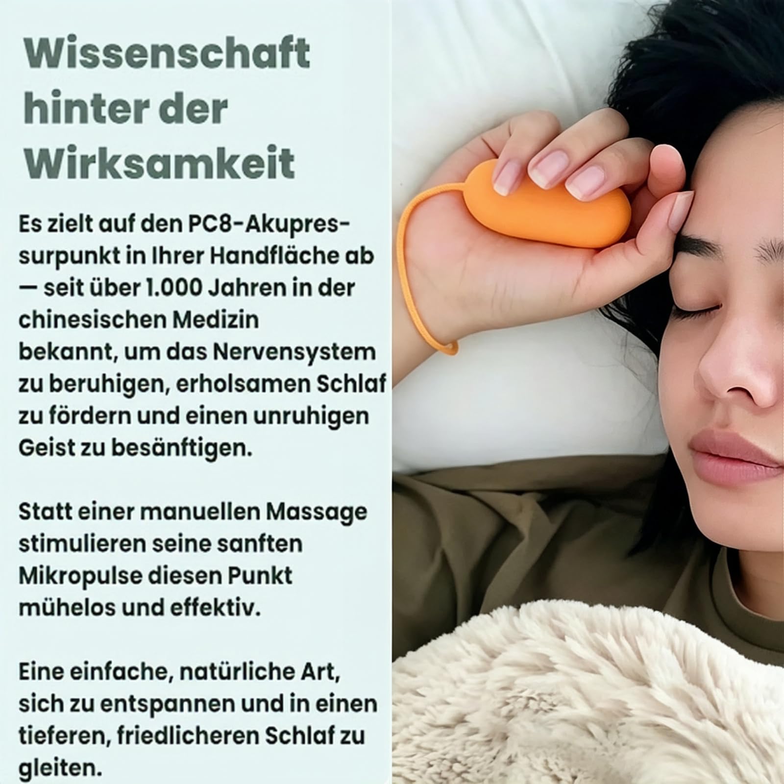 Calmbeez Gerät Mit USB Aufladung Für Entspannung Und Besseren Schlaf Handheld-Mikrostrom-Schlafhilfe, USB-aufladbar, stressabbauend, für tiefen Schlaf (Grau)