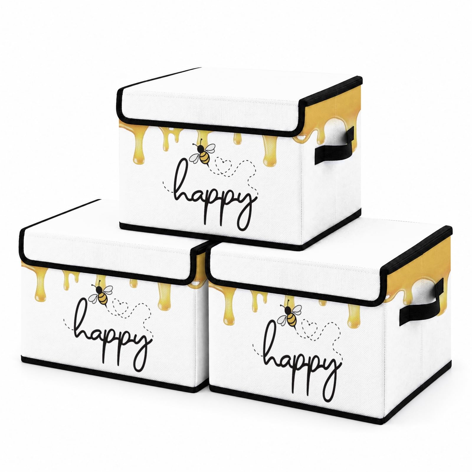 Stackable Clothes Storage Bins with Lids 3 Pack