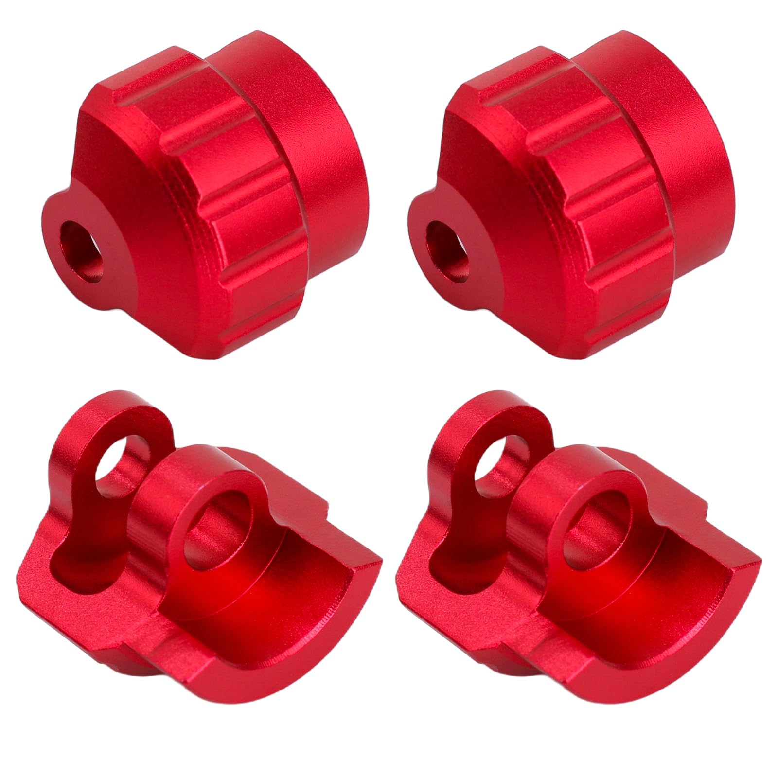 Aluminum Alloy Shock Cap Protector Upgrades Part for Arrma 1/7 Felony Infraction Limitless Mojave Fireteam 6S 1/8 Kraton Outcast Notorious Talion Typhon 6s, Replace ARAC8965 (Red)
