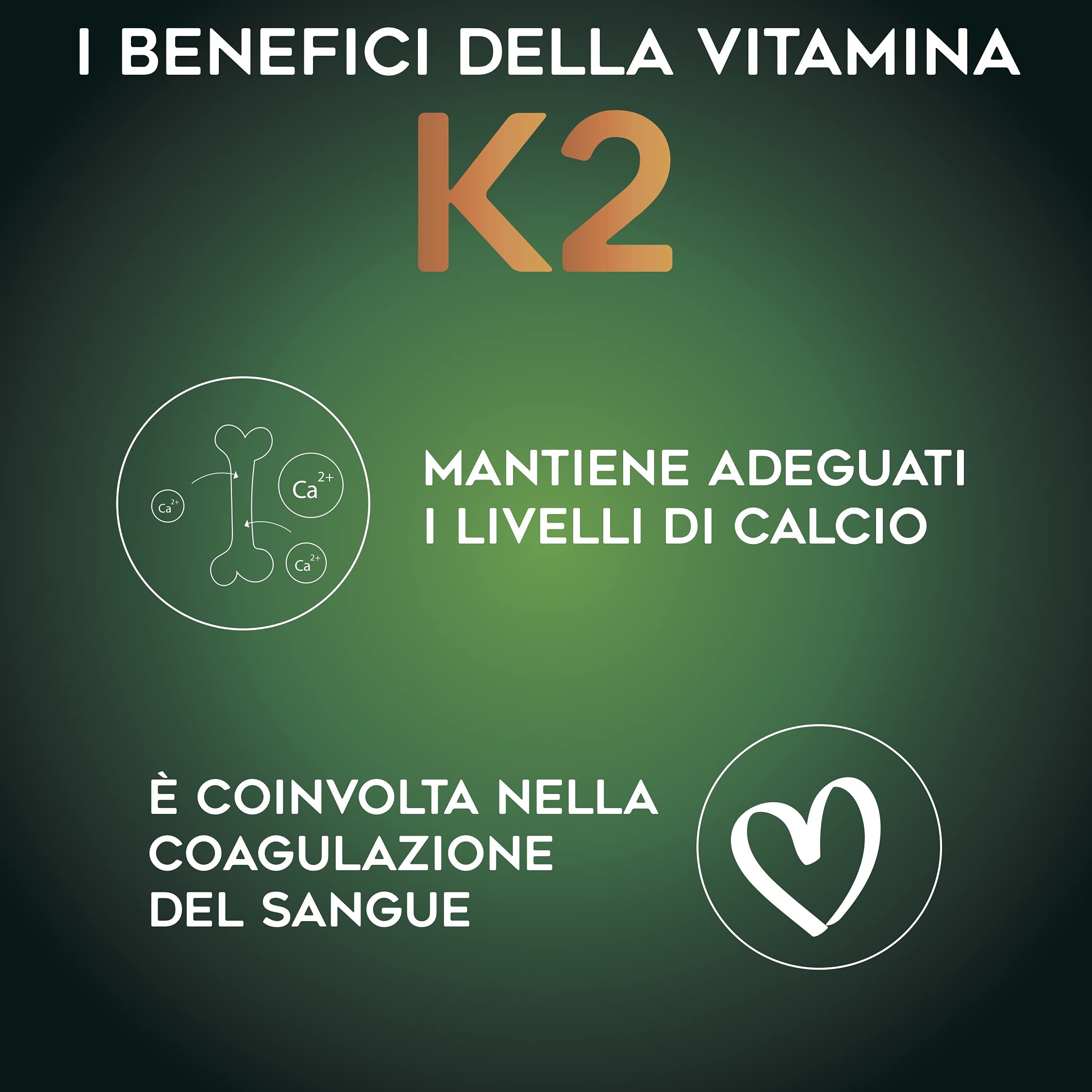 SEB - PURE K2 - Integratore alimentare naturale di Vitamina K2 MK7-60 capsule. 100% vegetale, 100 mcg per capsula