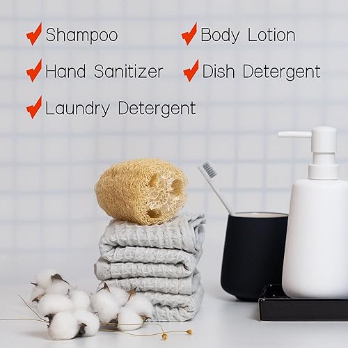 Miniatura 5 de Paquete de 2 dispensadores de jabón de cerámica blanca mate, dispensador recargable de encimera de baño o cocina de 13 onzas con revestimiento de