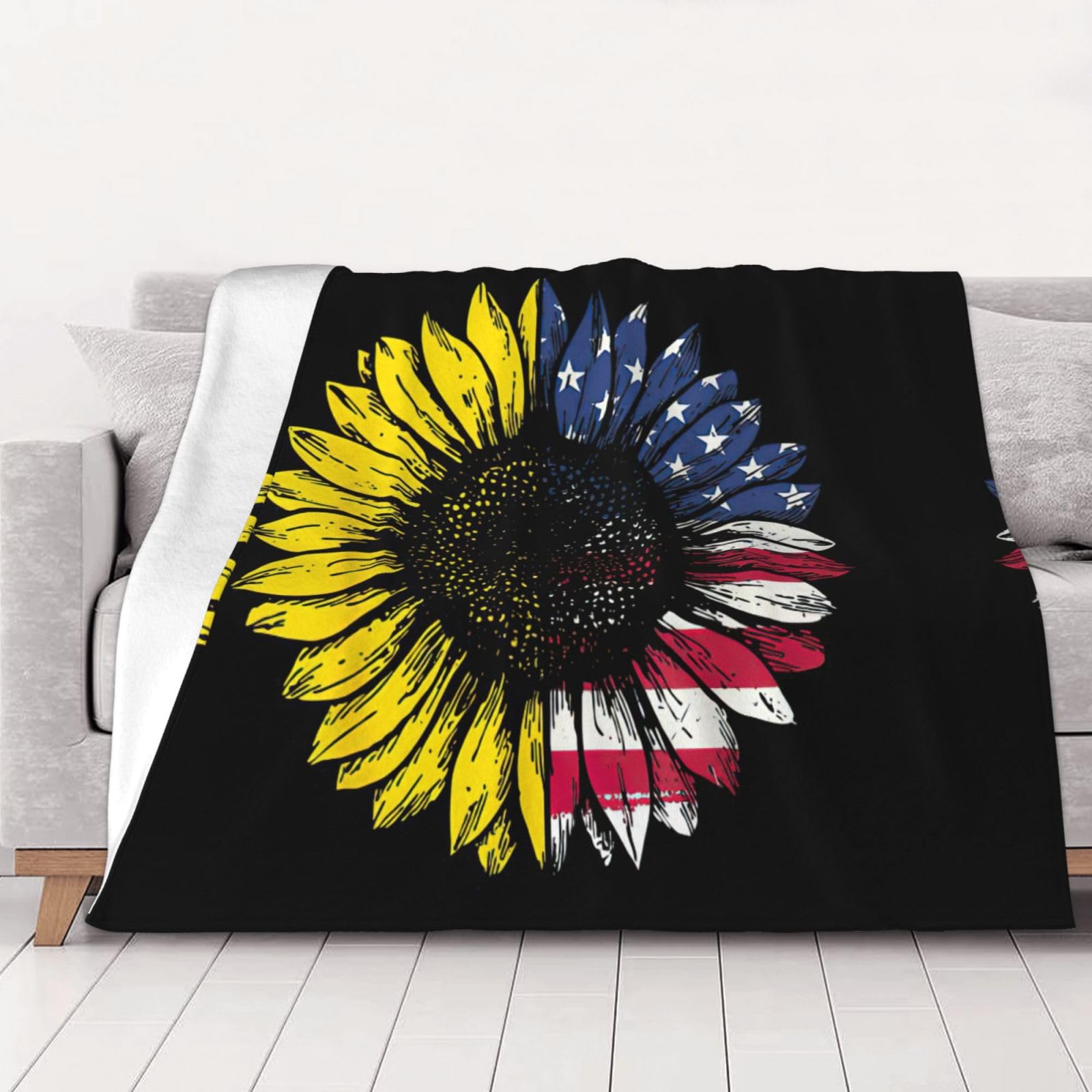 Couverture légère flanelle tournesol plaid canapé voiture et camping