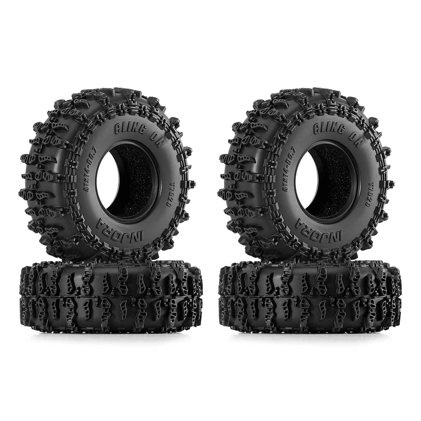 INJORA 41 * 14mm 0.7" Cling On Tires for 1/30 Axial SCX30 Upgrade (T7020) - 2