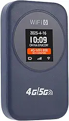 Roteador WiFi Portátil 4G 300Mbps 2.4G Time Display Mobile Hotspot, Estabilidade para Viagens, Compatível Com Internet Portátil, Bateria de 3000mAh, Fácil Operação, Informações