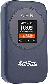 Roteador WiFi Portátil 4G 300Mbps 2.4G Time Display Mobile Hotspot, Estabilidade para Viagens, Compatível Com Internet Portátil, Bateria de 3000mAh, Fácil Operação, Informações