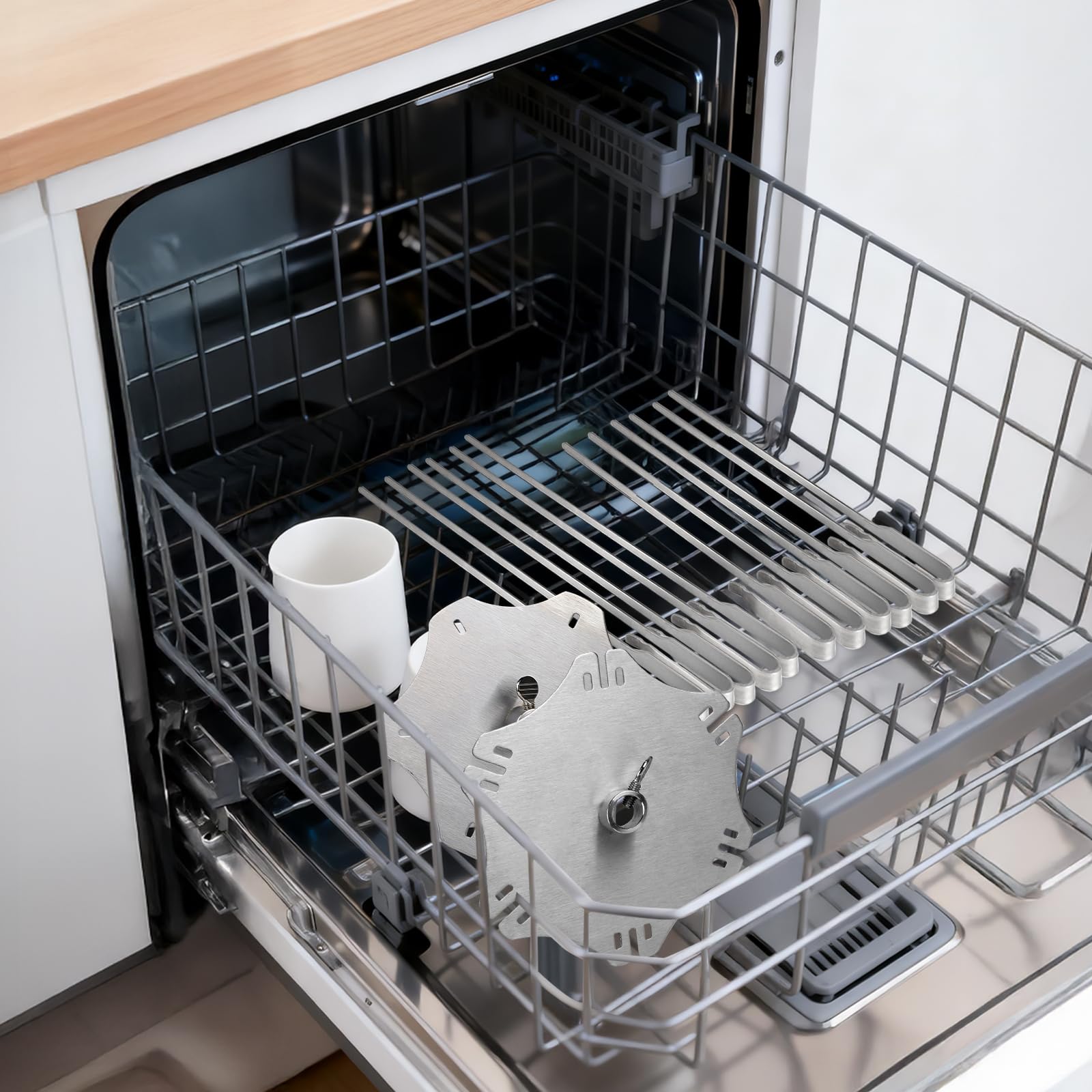 DBREAKS Set di Spiedi Rotanti in Acciaio Inox, Set di Spiedi per Girarrosto per Fino a Ø14mm Griglia Girevole, con 6 Spiedini Lunghi (41 cm) e 6 Spiedini Corti (30 cm), per Forno, Barbecue, Griglia