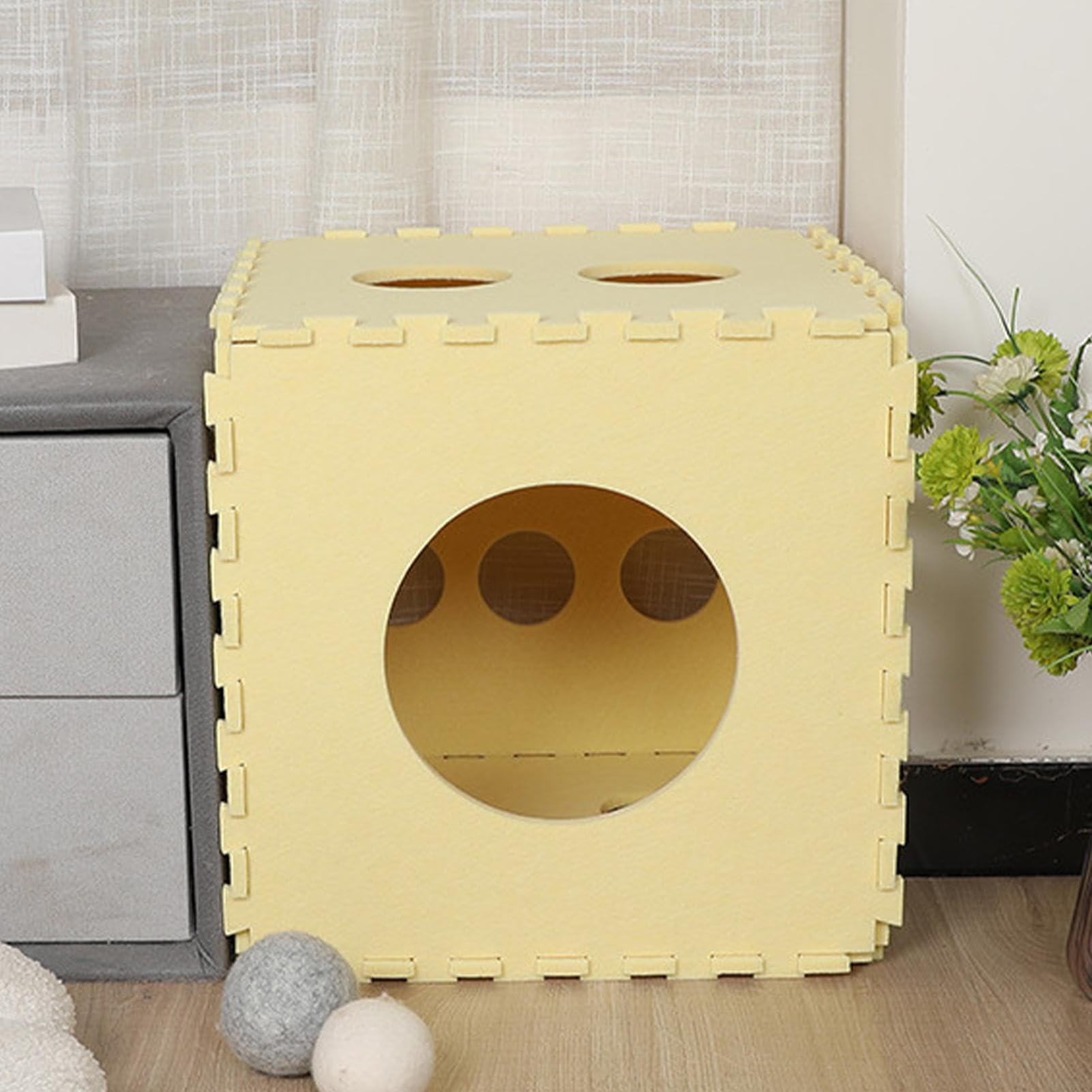Casa para Gatos | Cueva de Cama para Gatos con Forma de Rompecabezas Transpirable, Cubo Plegable para Gatos, escondite Lavable para Gatos, Casas y condominios para Todos los Gatos y Perros pequeños | Cama Tipo Cueva Para Gatos Casas Condominios Lavable Ra