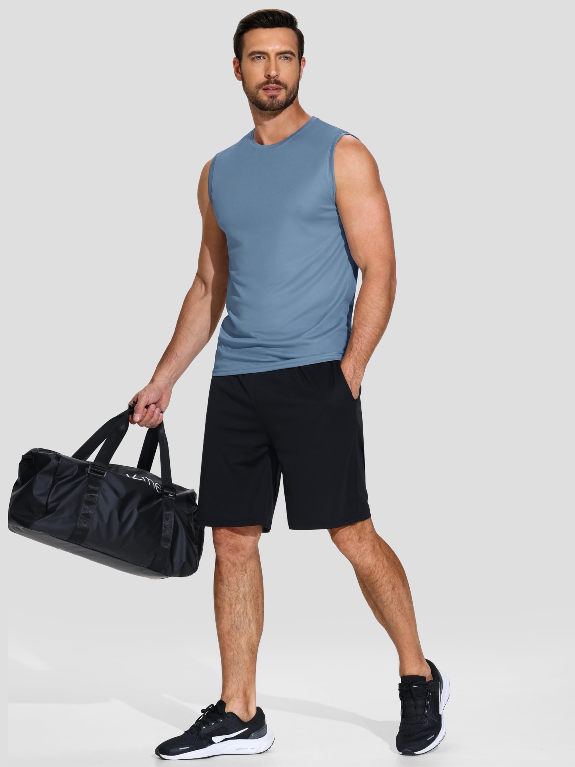 Herren-Tank-Tops, schnelltrocknend, ärmellos, Netzstoff, Workout, Fitnessstudio, Muskeln, Laufen, 5 Stück