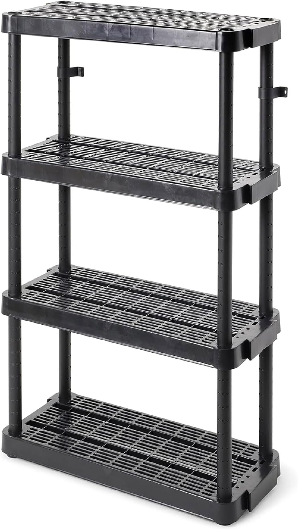 Gracious Living 4-Tier Medium-Duty Home and Garage Storage Organizer Shelves, 54.5" H x 32.0" W x 14.0" D, Black