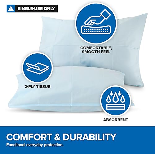 Miniatura 4 de Stock Your Home Fundas de almohada desechables de 21 x 30 pulgadas, tamaño estándar, fundas de almohada de un solo uso con barrera de humedad, 100