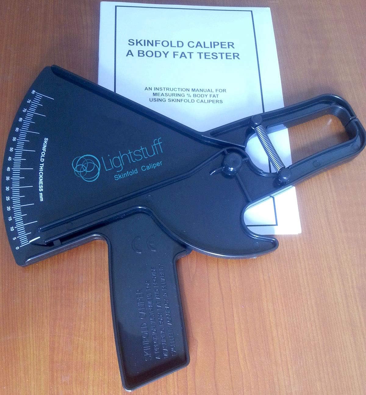 Lightstuff Precision Skinfold Caliper - Easy, Reliable Tool for Monitoring Body Fat - Quick Start Guide for Beginners, Detailed Booklet for Advanced Users - Measures up to 80mm in Skin Fold Thickness : Health & Household