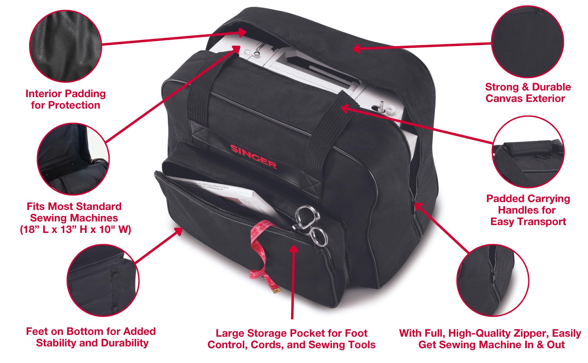 Singer Borsa universale per macchina da cucire, Nero, Universal, Portatile, viaggio