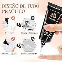 Vista 4 de UNA GELLA - Puntas de uñas de gel suave para pegar de 1.4 fl oz de secado por lámpara, permanente, pegamento de uñas fuerte para uñas acrílicas
