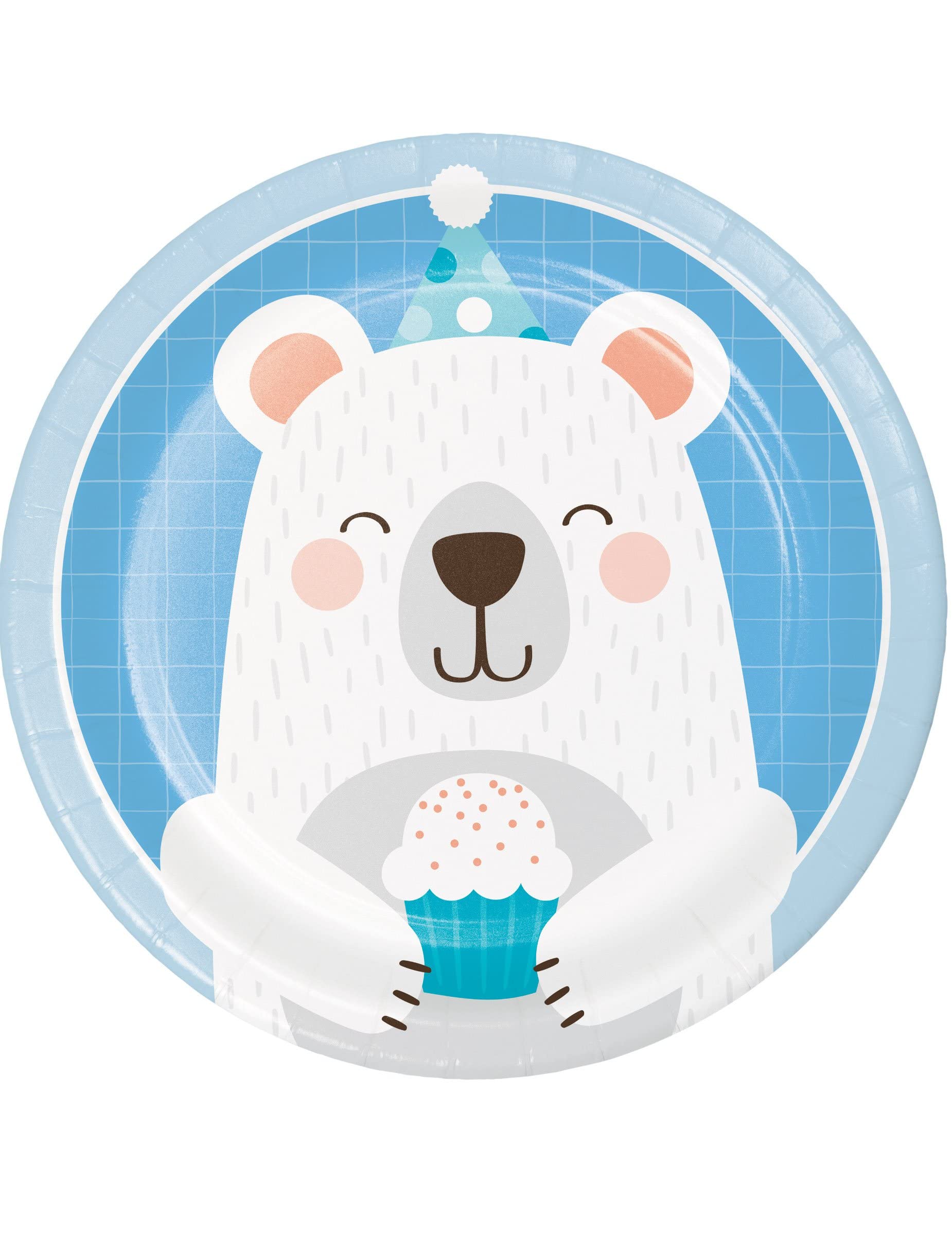 Creative Party PC343979 Blue and Gold Birthday Dessert Paper Plates - 8