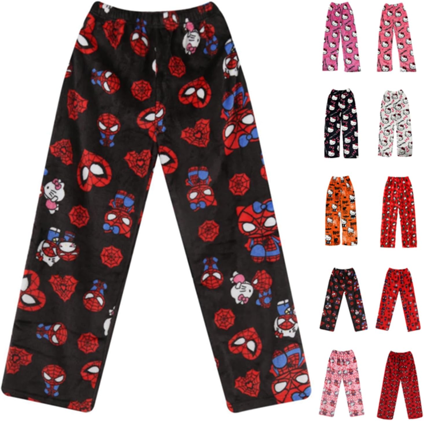 Générique Pantalon de Pyjama Femme Flanelle Bas de Pyjama Noël Polaire Pantalon Kawaii à La Mode Pantalon Femme Hiver Imprimé Maison Décontracté Pyjama Pantalon