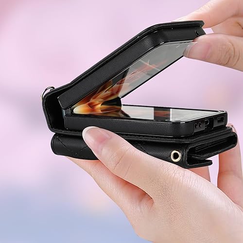 Miniatura 5 de LBYZCAE - Funda tipo cartera para Samsung Galaxy Z Flip 5, funda tipo cartera para Samsung Galaxy Z Flip 5 Leater con bloqueo RFID, ranuras para