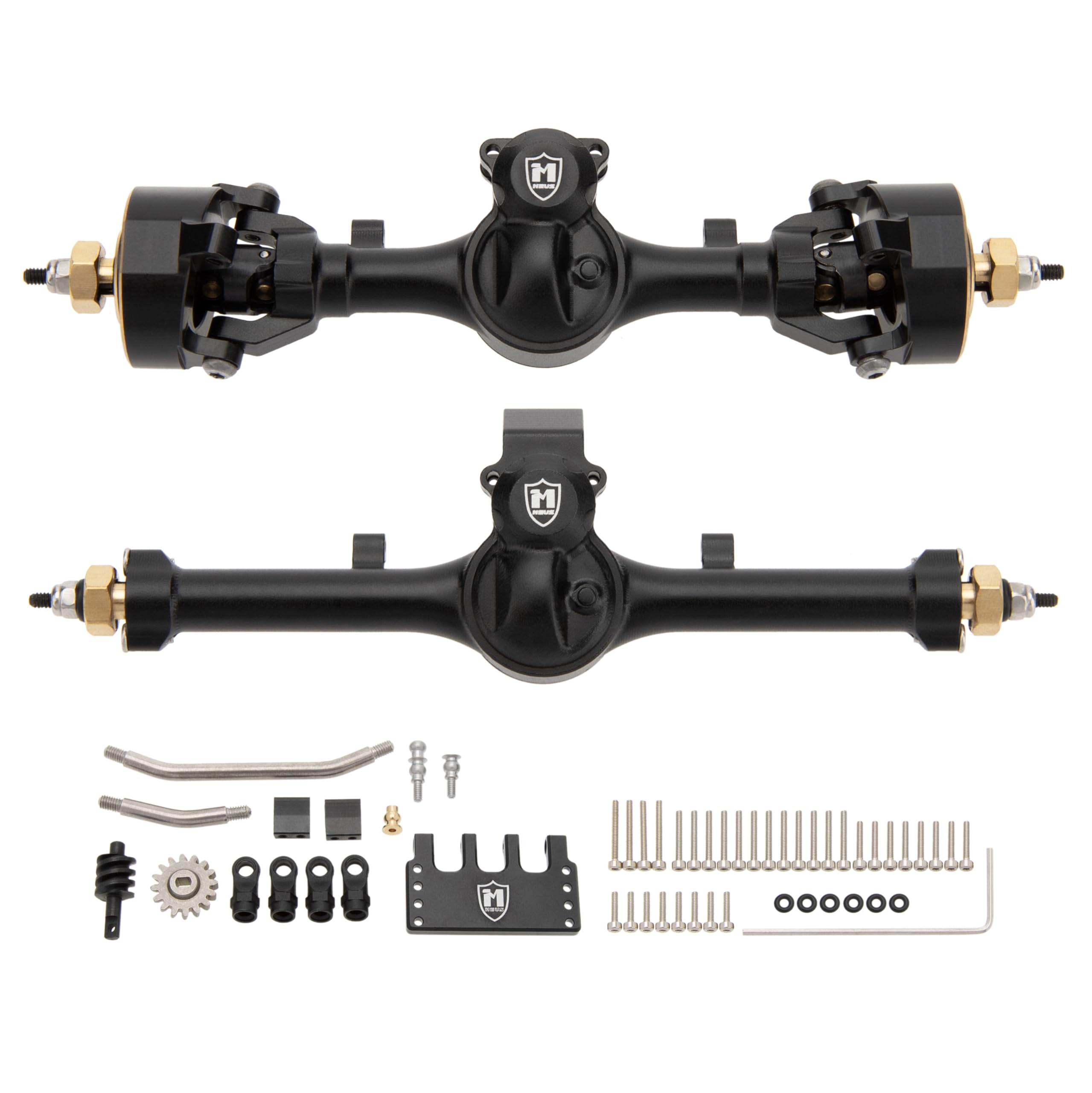 MEUS RACING 5mm ISO V2 SCX24 Axles with 3-Section CVD for Axial 1/24 SCX24 RC Crawler (Black)