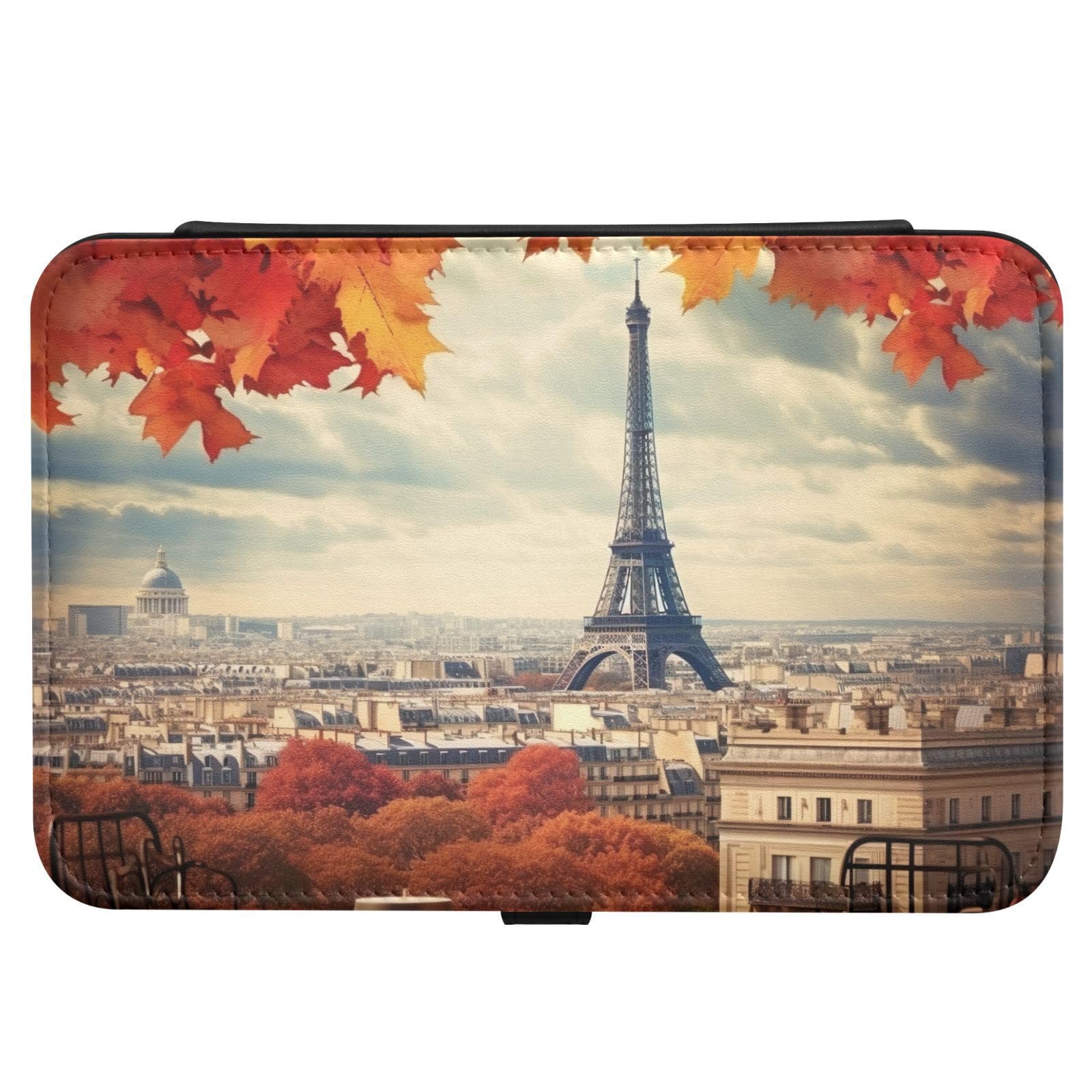 Haskirky Paris Eiffel Tower Jewelry Box Portable PU Leather Travel Jewelry Organize for Women Jewelry Storage Display Holder for Ring, Necklace, Earring