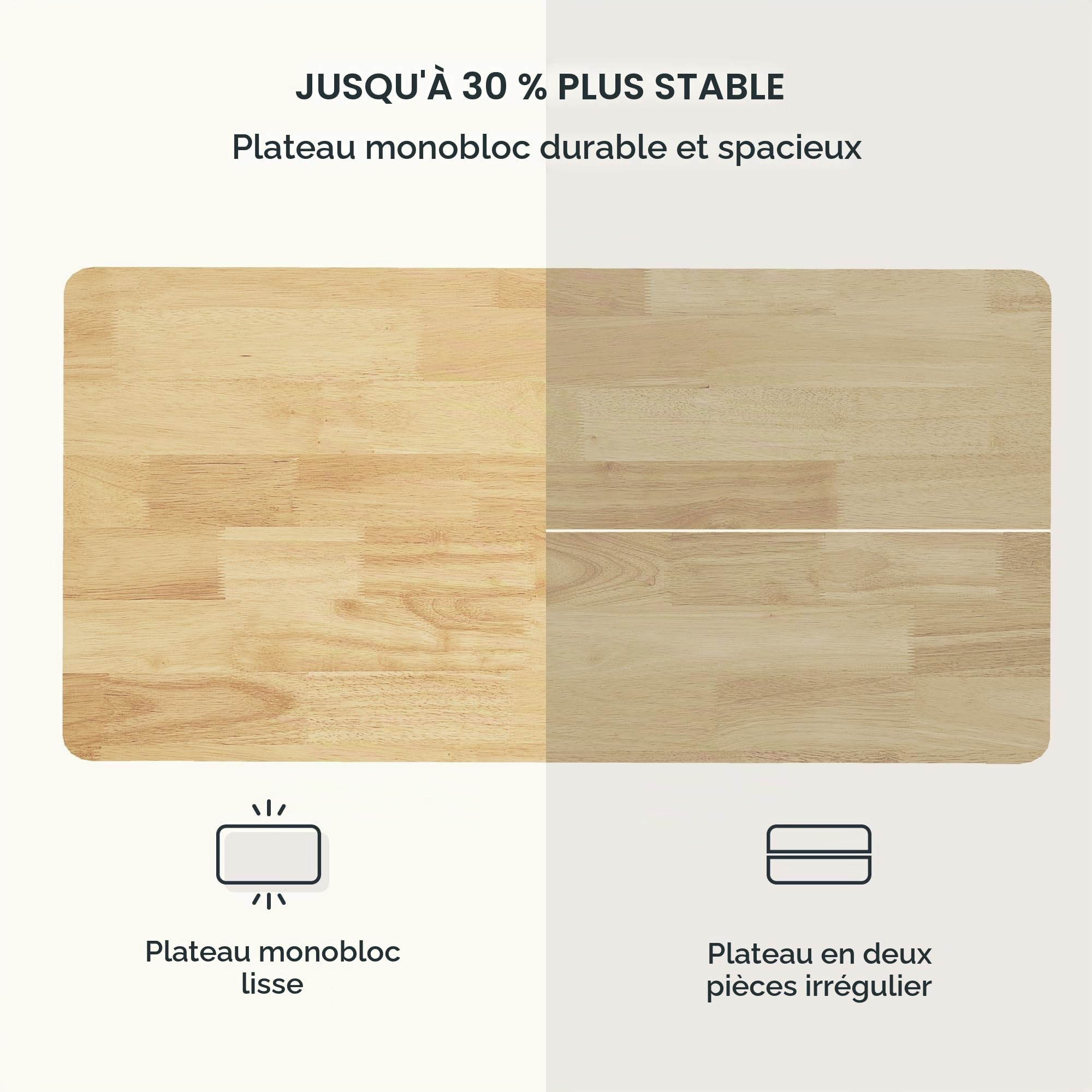 FLEXISPOT Bureau Assis Debout, Une Pièce Bureau Électrique Réglable en Hauteur, Fonction Mémoire 4 Hauteurs,pour Table, Télétravail, 120x60cm Érable