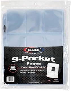 BCW 9 Pocket Pages for 3 Ring Binders - 20ct