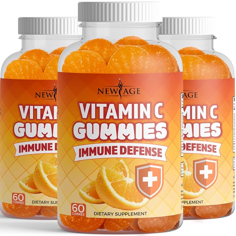 NEW AGE Vitamina C em Gomas sabor laranja 180 gomas