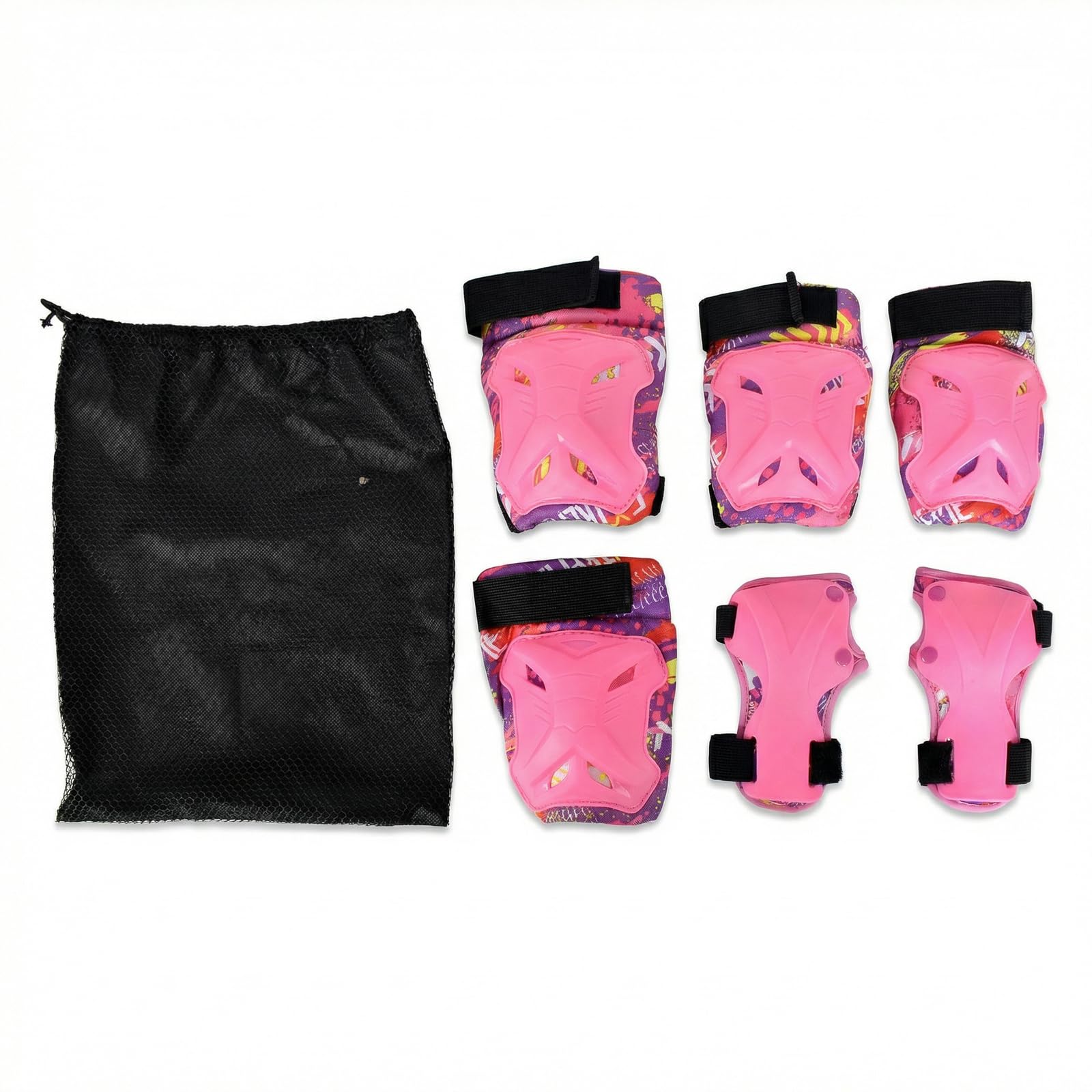 Ginocchiere per Bambini 2-14 Anni,6 In 1protezione Kit per Bambini Sicurezza Set Bambino Ginocchiere, Gomitiere e Polsiere Regolabili per Skateboard Bicicletta Pattinaggio Scooter e Rollerblade