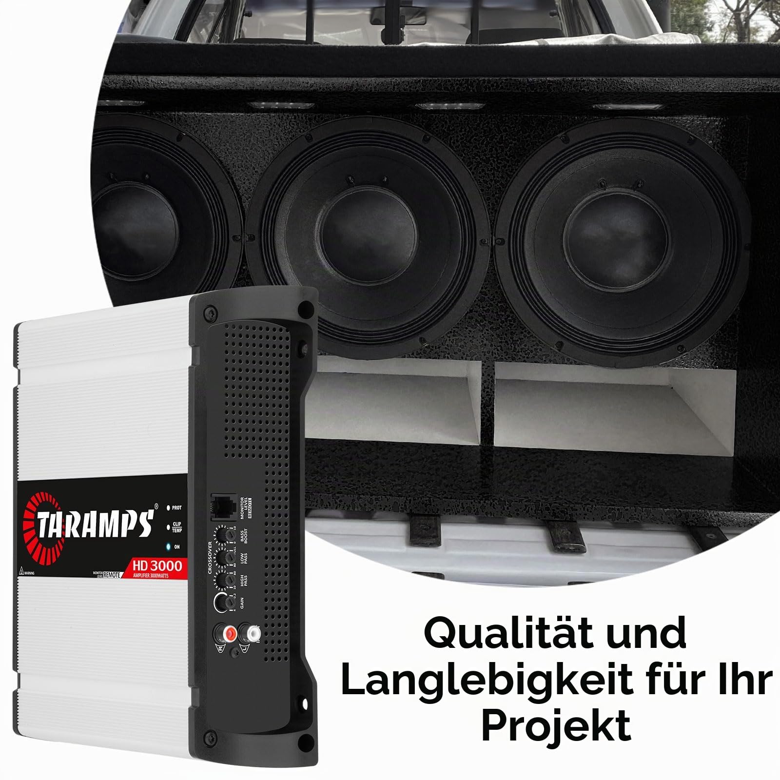 Taramps HD3000-1 Vollbereich-Monoblock-Verstärker, 3000 W, 1 Ohm, Auto-Audio