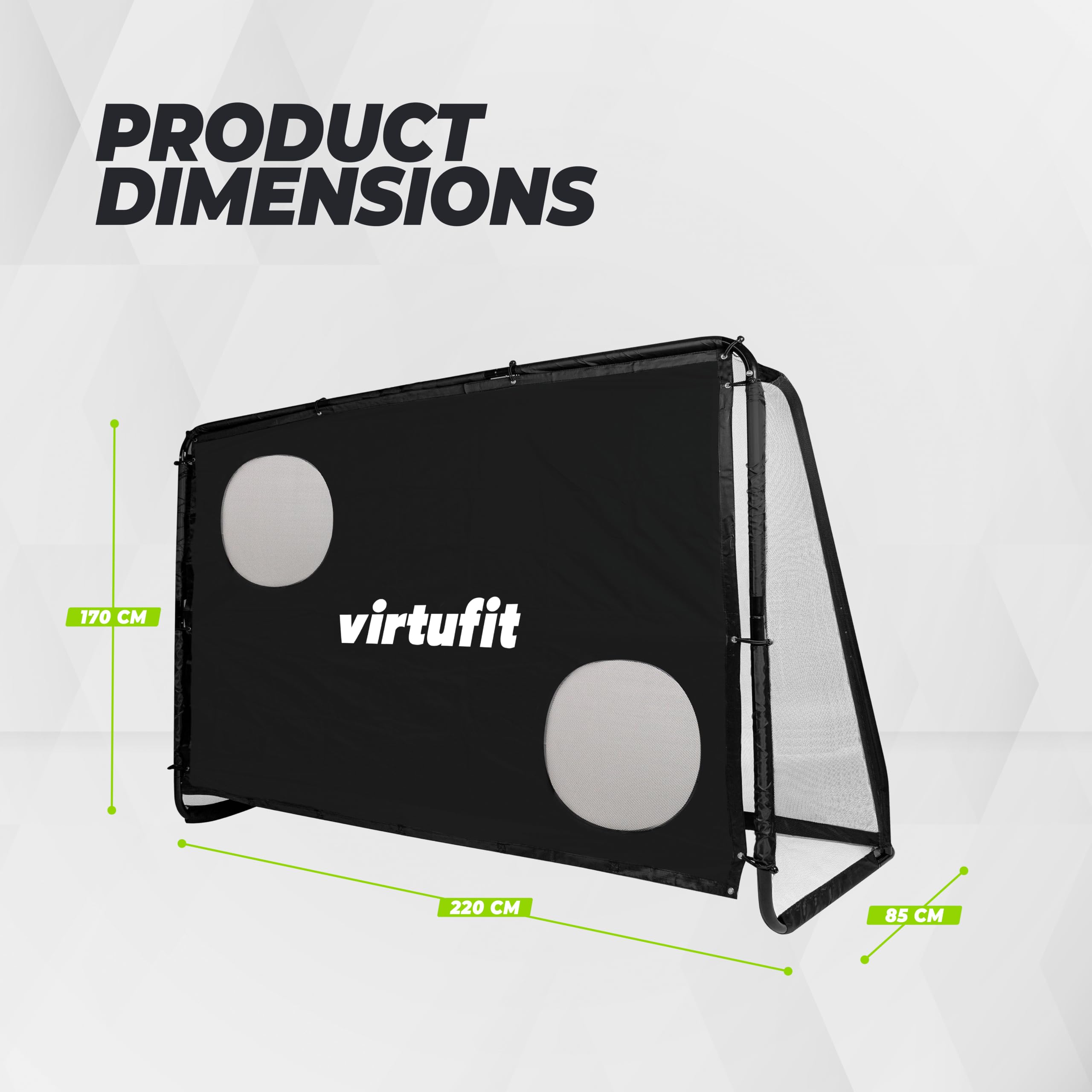 VirtuFit Portería de fútbol para niños y adultos, estable y resistente a la intemperie, perfecta para jardín y entrenamiento