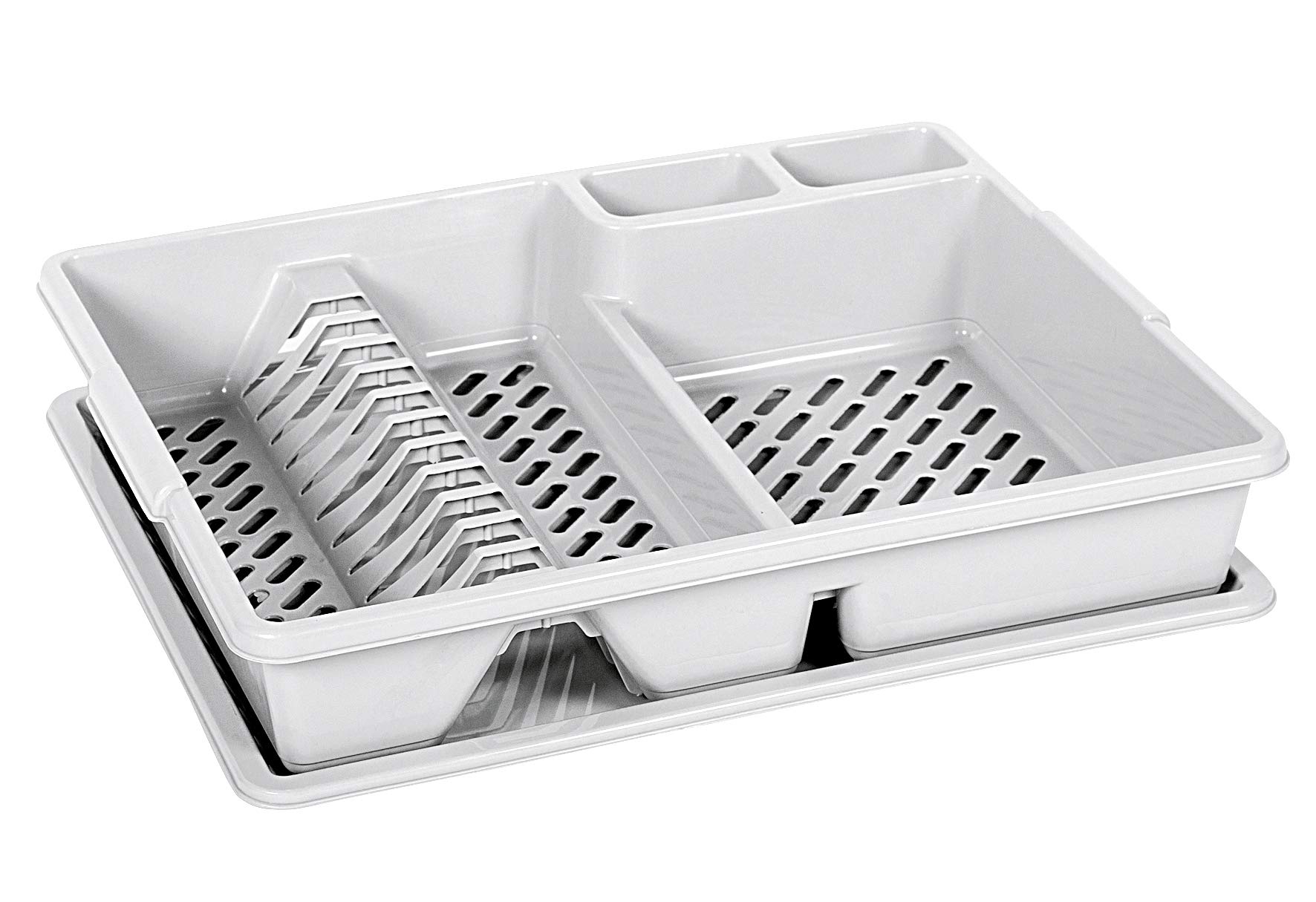 CurverDish rack with tray in light grey, polypropylene, 35 x 25 x 10 cm