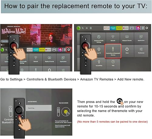 Miniatura 5 de L5B83H - Control remoto de voz de repuesto de 2 generación para Smart 2nd Gen Firefly TV Stick, 2 generación Smart TV Cube, 1 generación Smart TV