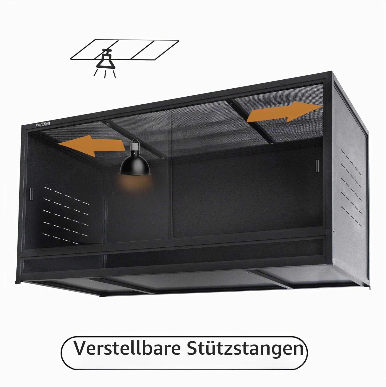 PVC Terrarium 111,8x50,8x50,8 cm für Bartagame – Großes Reptilien Terrarium mit Schiebetüren, Schloss & Stapelbar | Modulares Design, Wärme- und Feuchtigkeitsspeicherung, Glasschiebetüren, abnehmbare obere Abdeckung und einfache Wartung