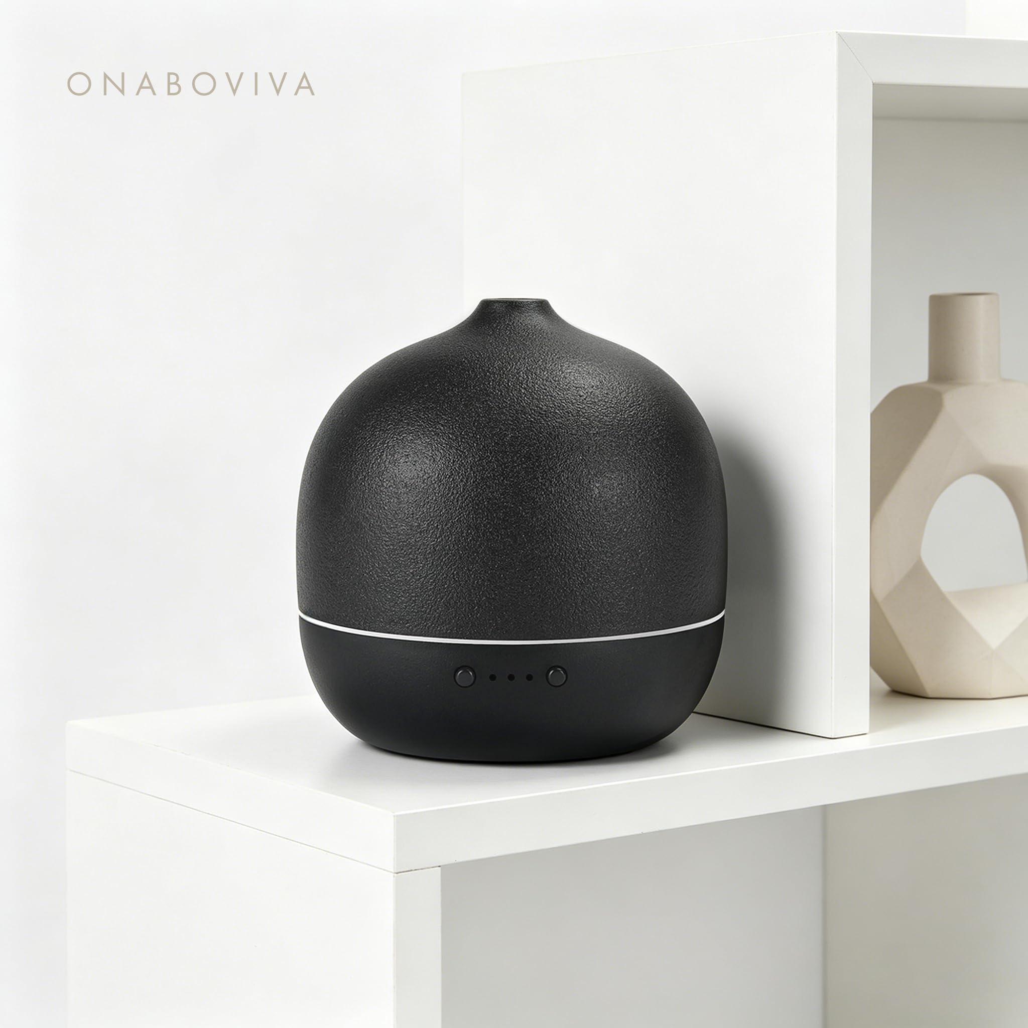 Diffusore di aromi: diffusore di oli essenziali a ultrasuoni da 2,4 MHz, in ceramica, con umidificatore, spegnimento automatico, senza BPA, silenzioso, ideale per camera da letto, ufficio, yoga, spa e