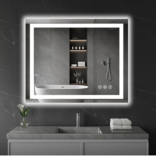 Koonmi 36x30 LED Bathroom Mirror, Shatterproof Mirror with Light |