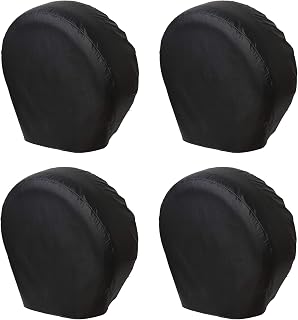 VINPATIO RV Tire Covers 4 Pack, Waterproof Thickening Leather Tire Cover for RV Wheel Trailer Camper, Universal Fits Tire Diameters 33-35 inches, Black