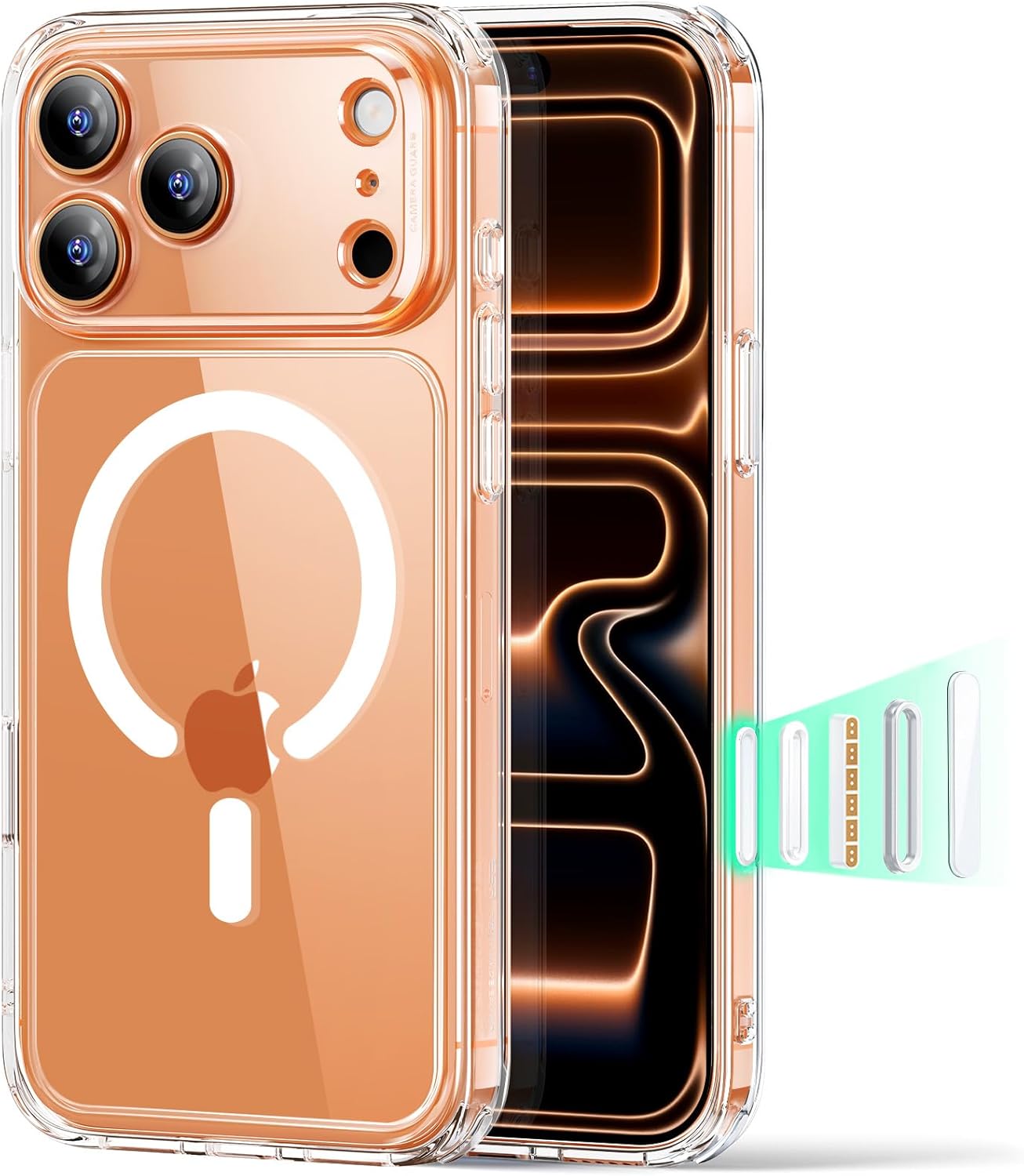 ESR for iPhone 17 Pro Case, Camera Control, Compatible with MagSafe, Shockproof Military-Grade Protection, Magnetic Phone Case for iPhone 17 Pro, Classic Hybrid Case, Clear
