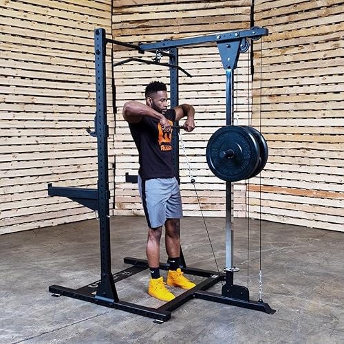 Miniatura 3 de Rugged Fitness (Y230) Accesorio LAT para rack de alimentación incluye barras LAT y de fila con diseño de placa cargada y compatible con peso