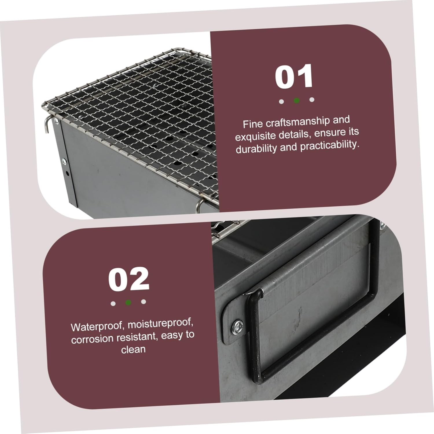 2pcs Iron Alloy Grill Rack Thickened Outdoor Bbq Stove for Camping Portable and Barbecue Grill for Bonfire Activities and Picnics