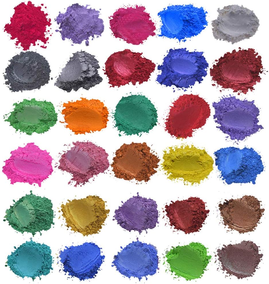Soap Dye Resin Dye, Mica Powder Pigment for Soap Making Watercolour Painting DIY Craft Artist 24/30/52 Colours x5g (30 Colours)